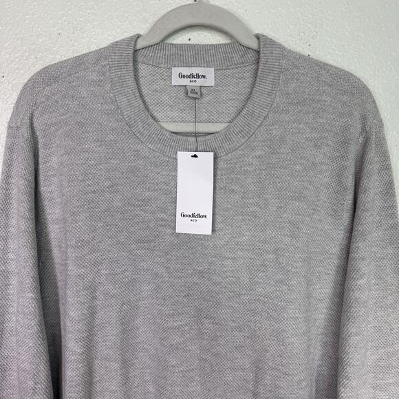 Goodfellow & Co Sweater Mens XL Crewneck Textured Pullover Heather Gray NEW - Picture 4 of 9